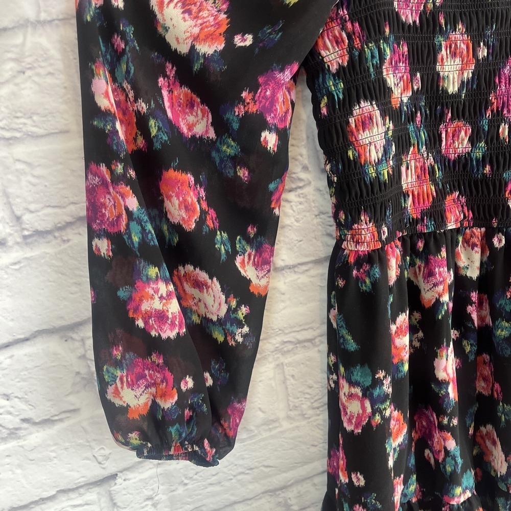 Art Class Girls Boho Smocked Floral Print Dress Size 10/12 - Picture 2 of 7